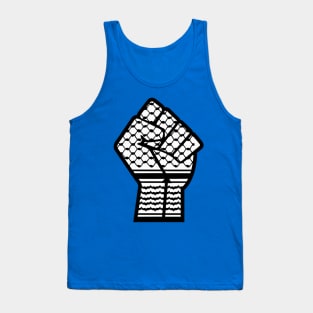 Keffiyeh Black Power Fist - Left Side - Back Tank Top